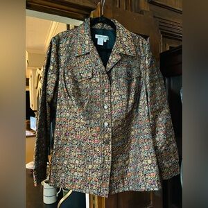 Coldwater Creek Multicolor Floral Quilted Jacket
